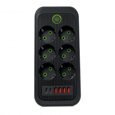 Сетевой фильтр-удлинитель 6 розеток 4 USB-A + 2USB Type-C 5м HP-5-54