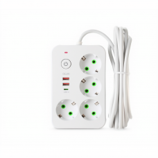 Сетевой фильтр-удлинитель 4 розетки 2xUSB-A 1xUSB-C 5м белый HP-5-47