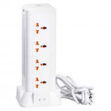 Сетевой фильтр удлинитель 2.8 м с лампой на 12 универсальных розеток с 2 USB, 1 Type-C, беспроводная зарядка HP-5-9MF