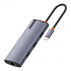 USB Hub LDNIO DS-16H Type-C To PD*1(100W)+HDMI*1(4K@30hz)+USB3.0*3+RJ45*1(1Gbps) Сiрий