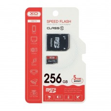 Карта Пам'яті XO MicroSDXC 256gb 10 Class & Adapter Чорно-Червоний