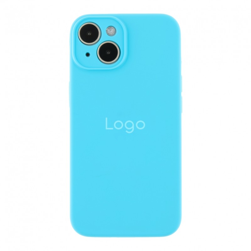 Чохол Silicone Case Full Size with Frame для iPhone 14 16.Blue