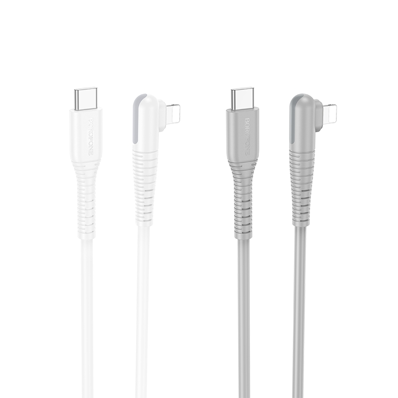 Кабель USB Borofone BX105 Corriente PD27W Type-C to Lightning М'ята упаковка Сiрий