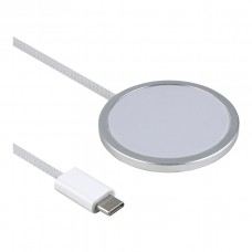 Бездротовий Зарядний Пристрій MagSafe Type-C Nylon QI2 25W 1:1 Бiлий
