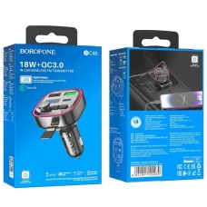 FM-трансмітер Borofone BC48 Broad QC3.0 car BT FM transmitter М'ята упаковка Чорний