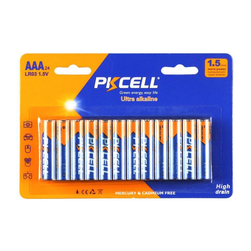 Батарейки PKCELL 1.5V AAA/LR03, 24 шт. блістер Характеристики ААА