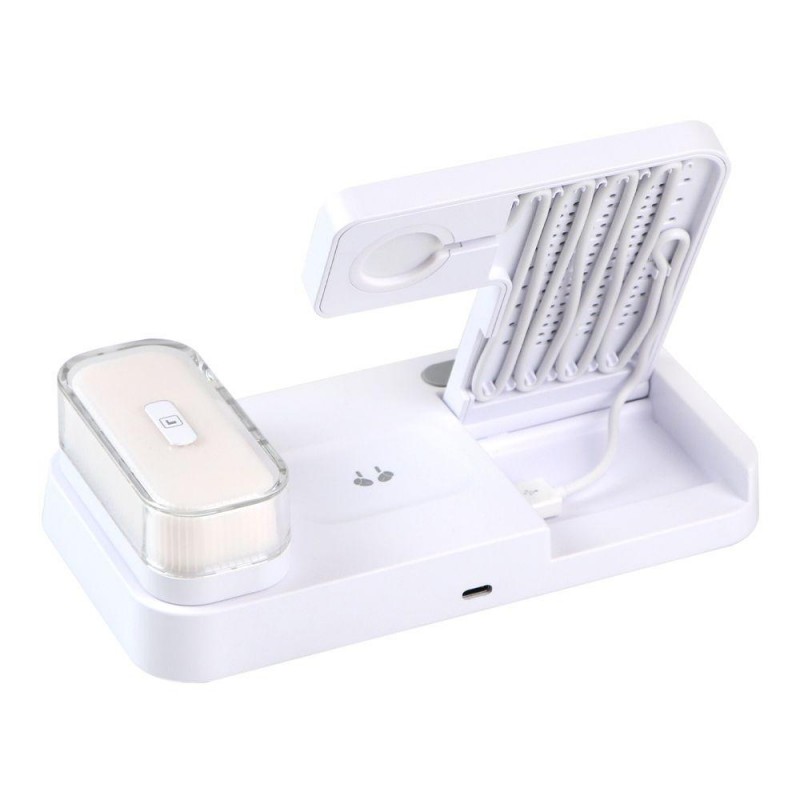 Бездротовий Зарядний Пристрій JJT-S37 5in1+Lamp/Alarm Clock 30W S version Чорний