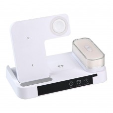 Бездротовий Зарядний Пристрій JJT-A37 5in1+Lamp/Alarm Clock 30W IP version Колір Бiлий