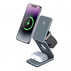 Бездротовий Зарядний Пристрій 3in1 Magnetic Wireless 15W Чорний