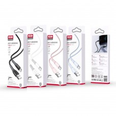 Кабель USB XO NB225 Silicone two-color Type C Рожевий