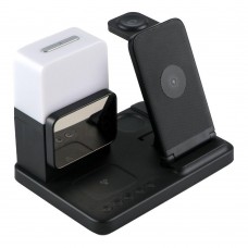 Бездротовий Зарядний Пристрій Z15 6in1 Clock+Lamp15W IP version Чорний