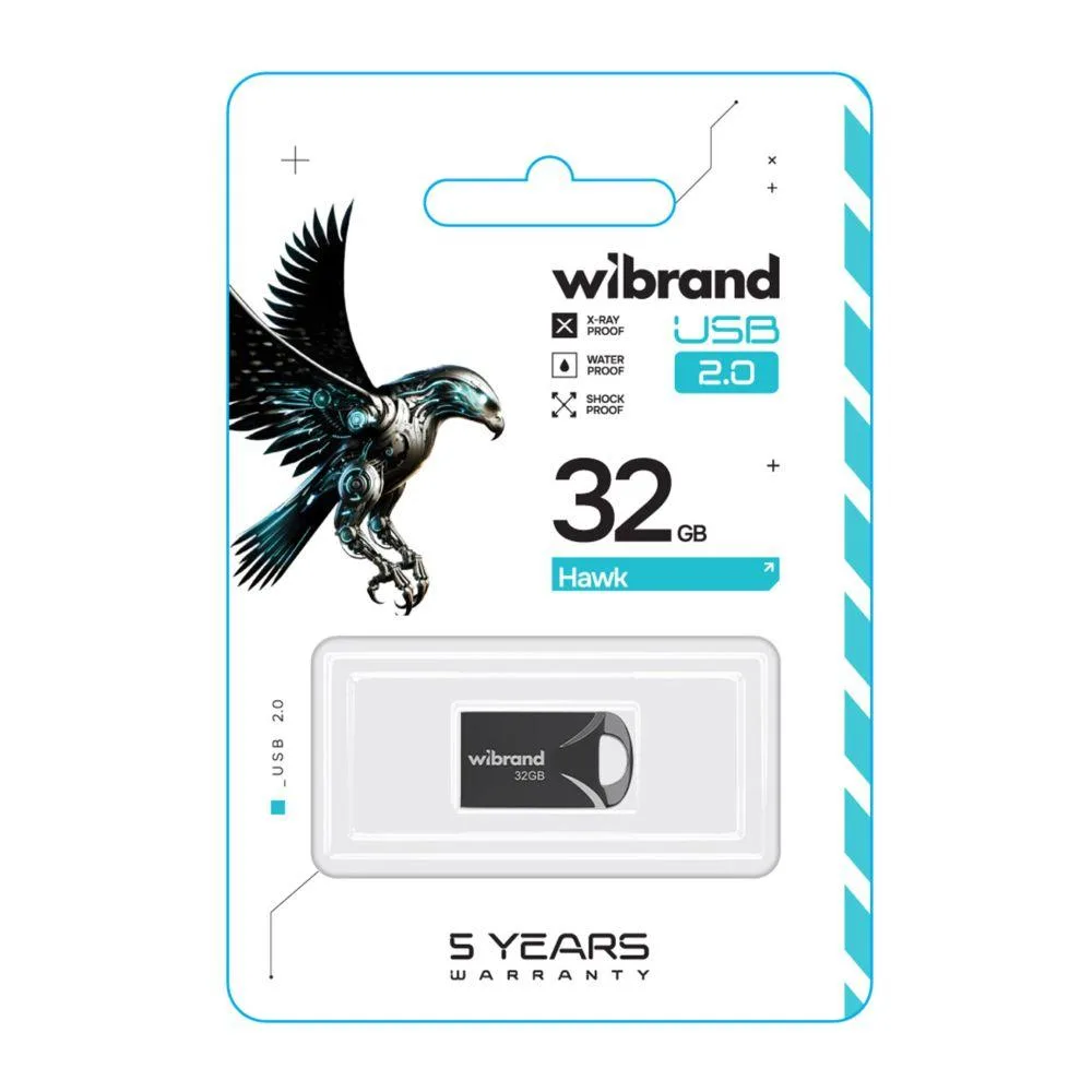USB флеш-накопичувач Wibrand 32gb Hawk Срібло