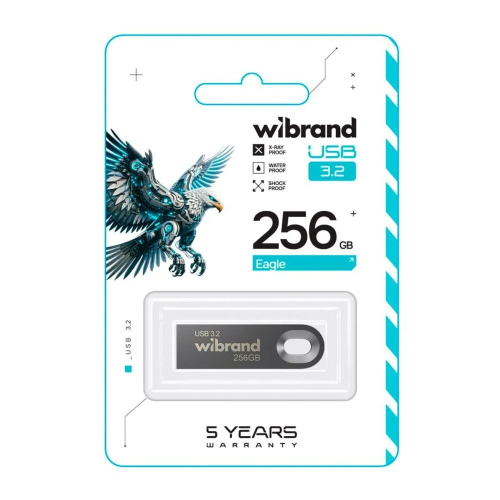 USB флеш-накопичувач 3.2 Wibrand 256gb Eagle Gen1 Сірий