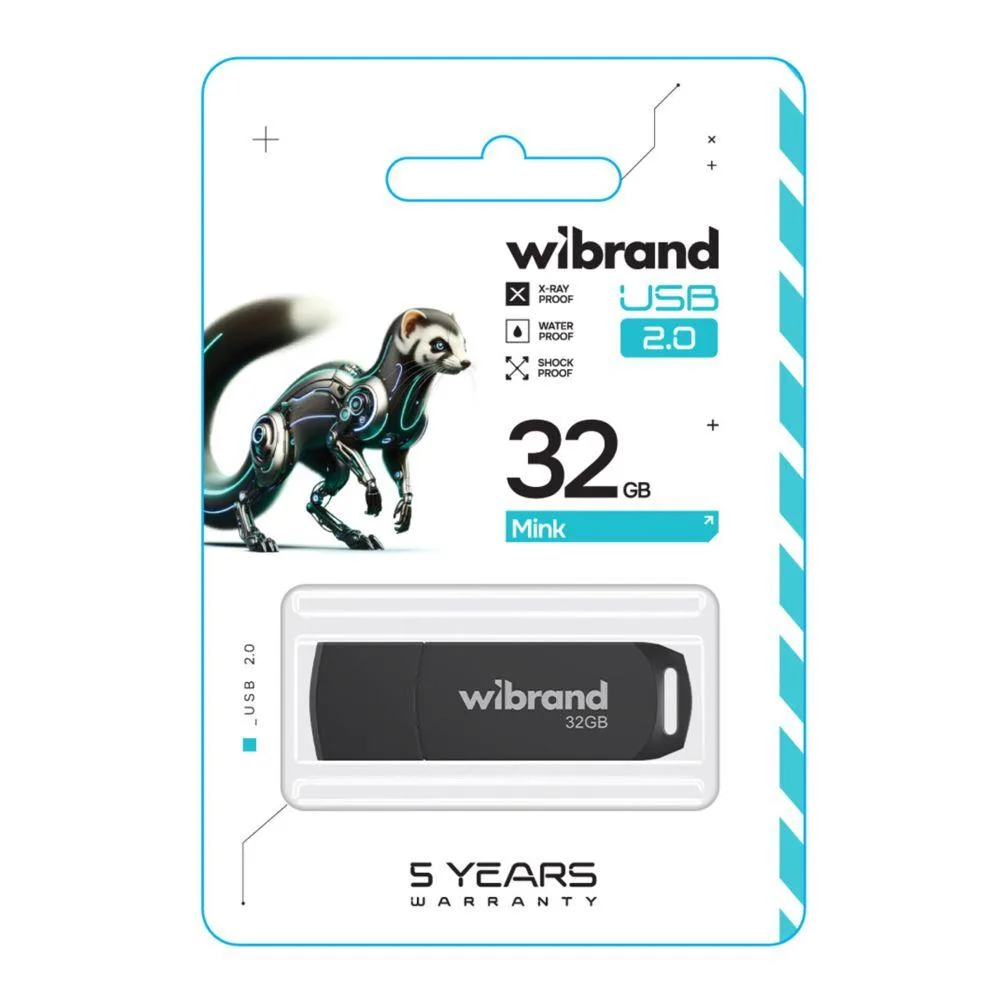 USB флеш-накопичувач Wibrand 32gb Mink Чорний