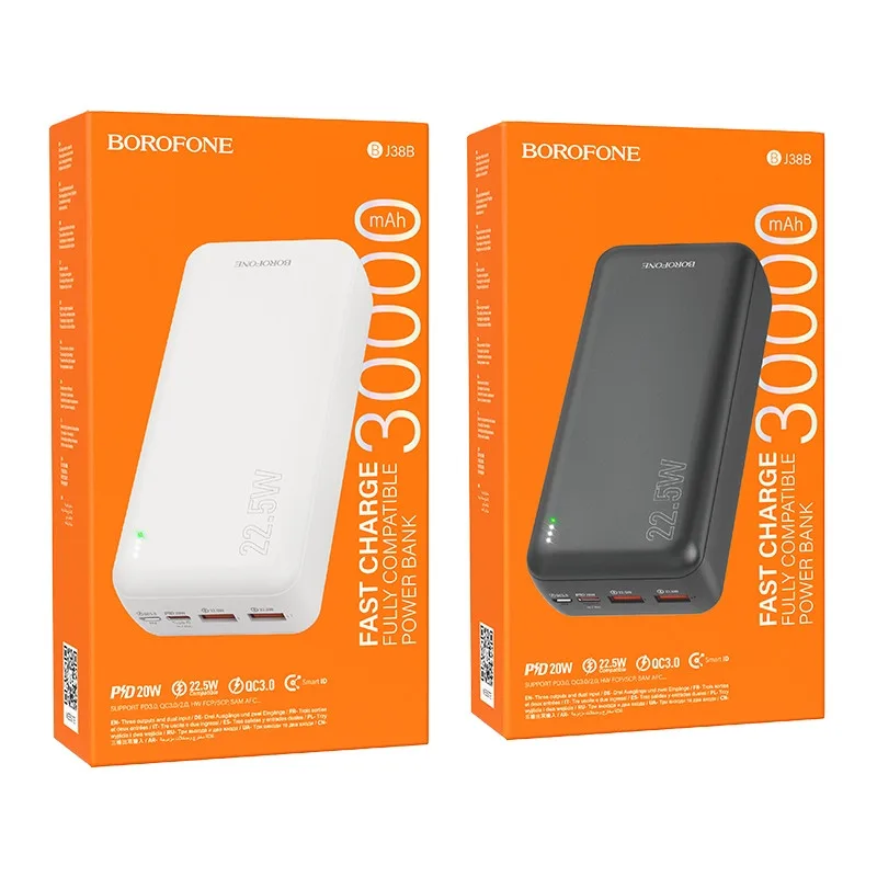 Універсальна Мобільна Батарея Power Bank Borofone BJ38B Power 22.5W+PD20W 30000 mAh Чорний
