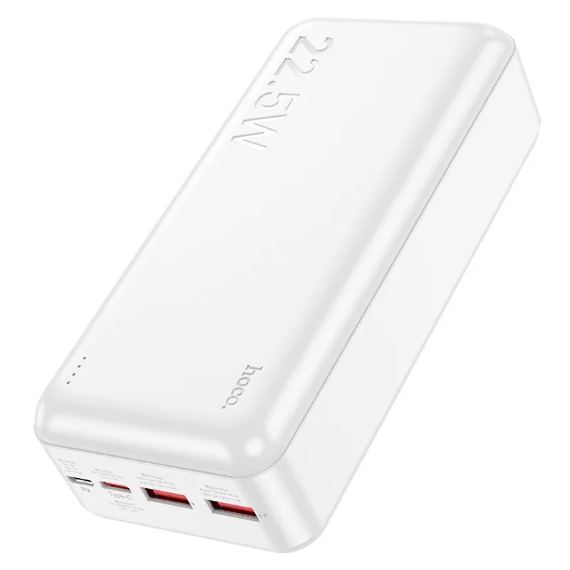 Універсальна Мобільна Батарея Power Bank Hoco J101B Astute 22.5W fully compatible 30000 mAh Бiлий