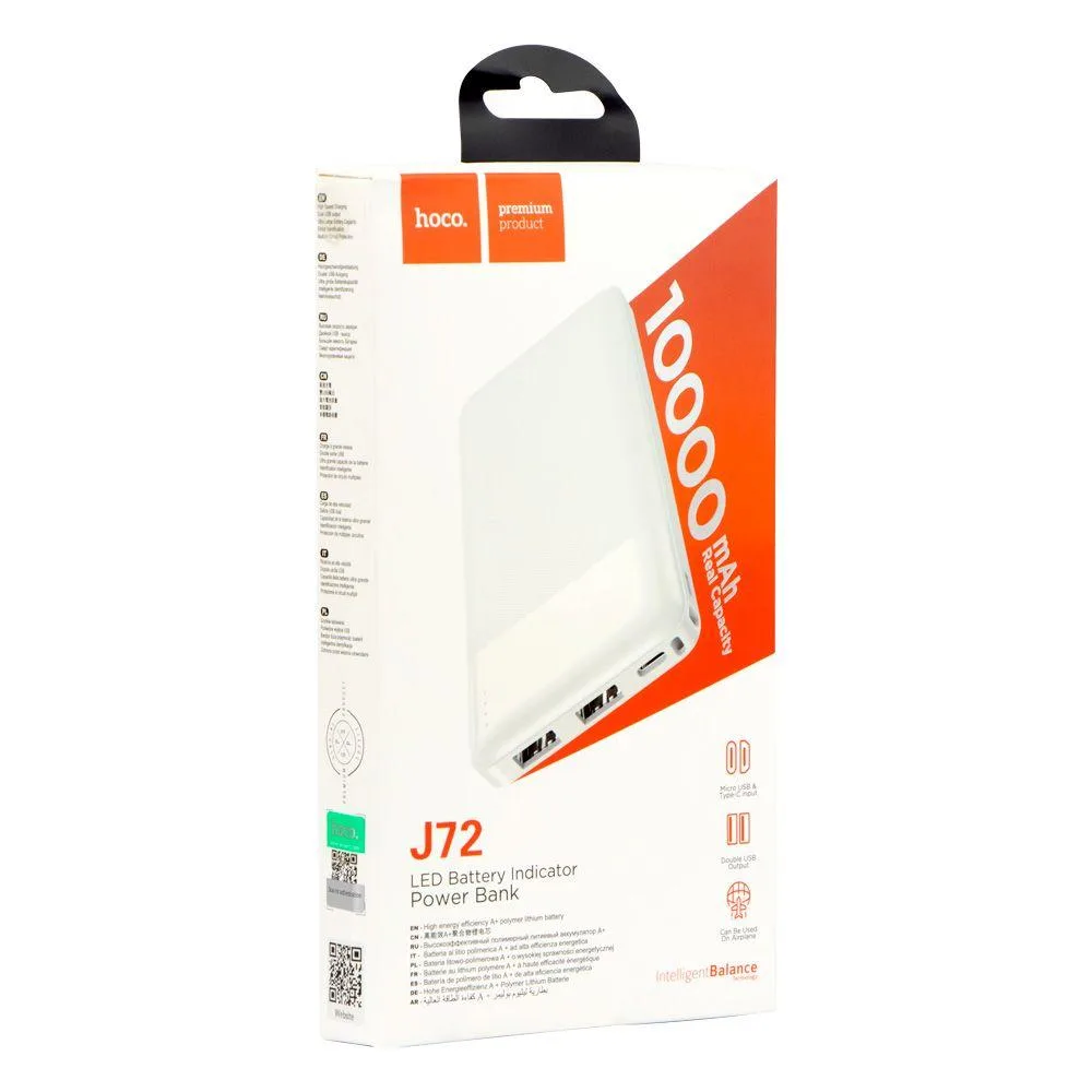 Універсальна Мобільна Батарея Power Bank Hoco J72 Easy travel 10000 mAh Колір Чорний