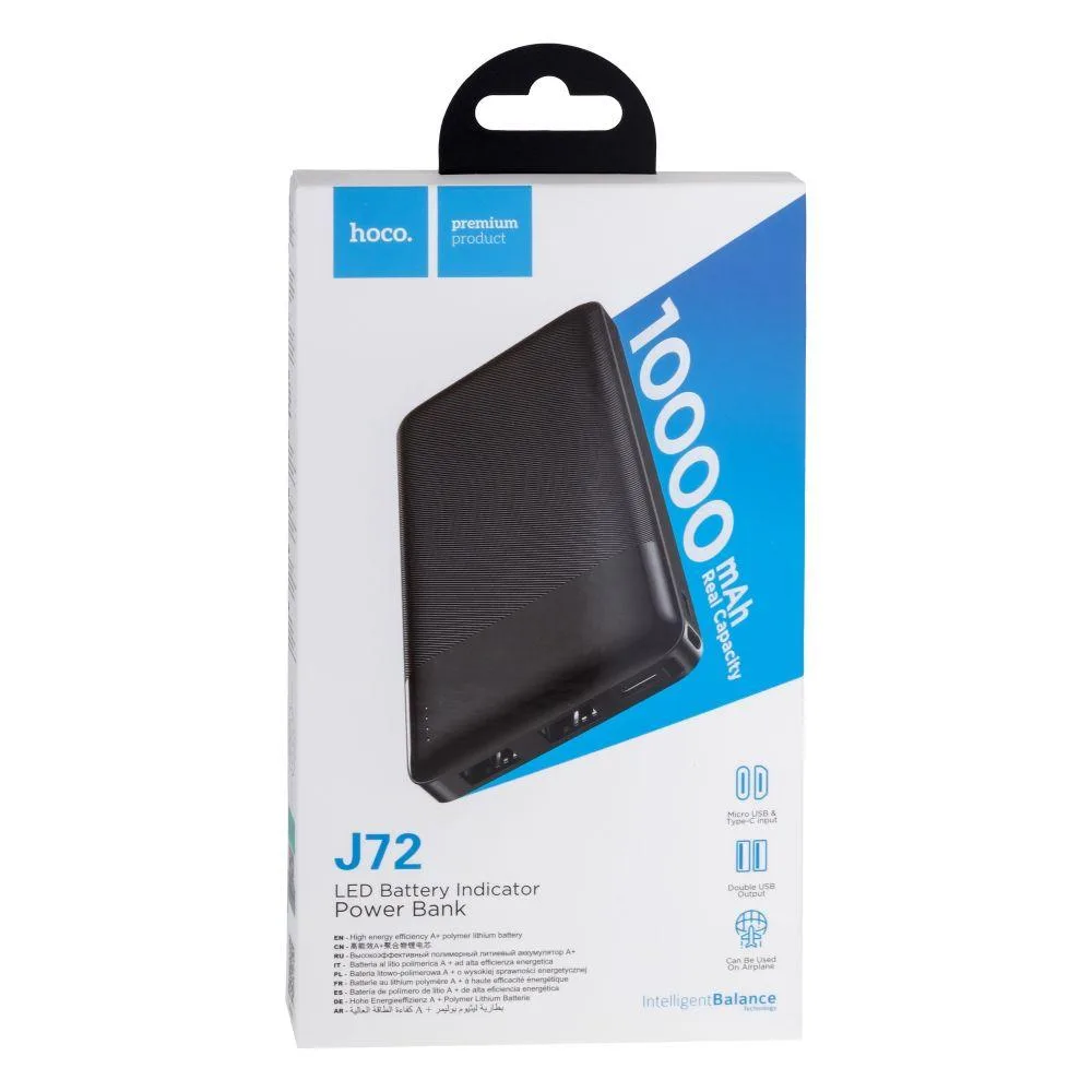 Універсальна Мобільна Батарея Power Bank Hoco J72 Easy travel 10000 mAh Колір Чорний