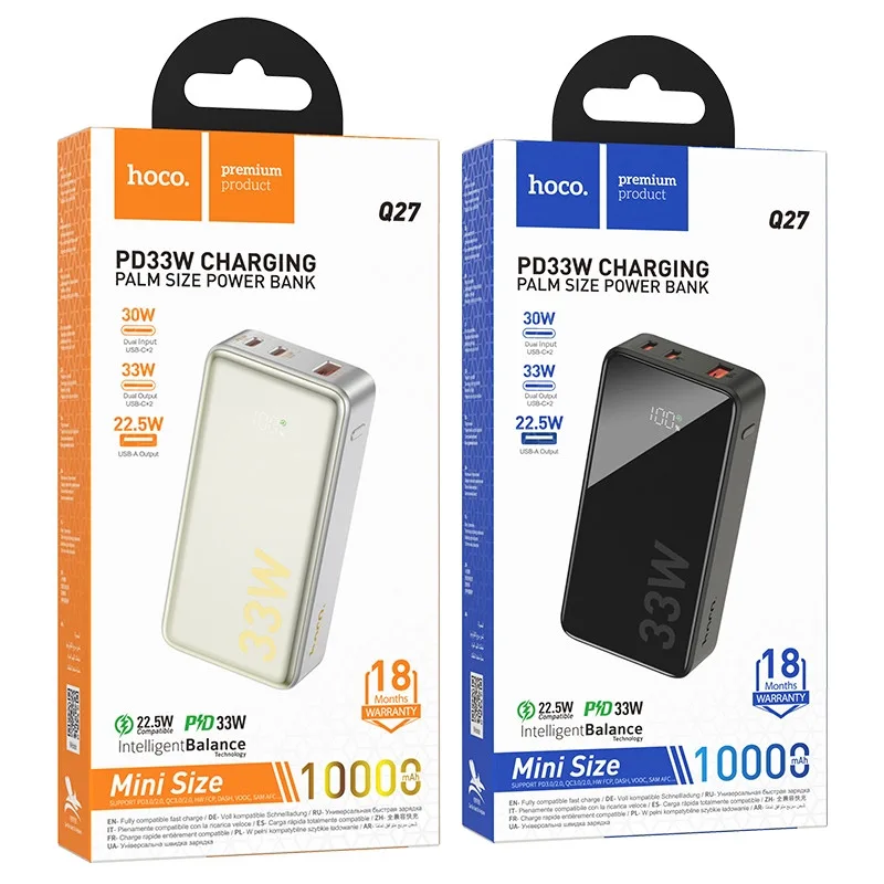 Універсальна Мобільна Батарея Power Bank Hoco Q27 Jewel 33W 10000mAh Титанове золото