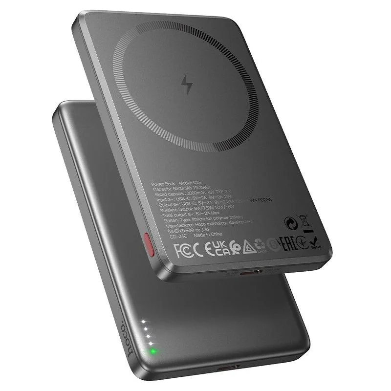 Універсальна Мобільна Батарея Power Bank Hoco Q26 Joy PD20W magnetic fast charging 5000mAh Металевий сірий
