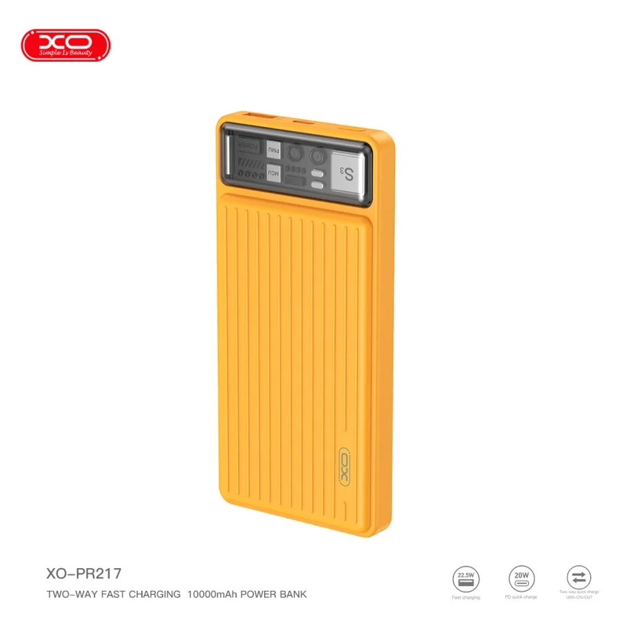 Універсальна Мобільна Батарея Power Bank XO PR217 PD20W+QC22.5W 10000 mAh Жовтий