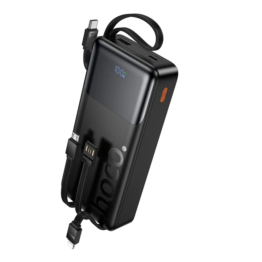 Power Bank Hoco J156A Founder 22.5W+PD20W надійно надійний Power Bank with 4 cables 20000mAh Чорний