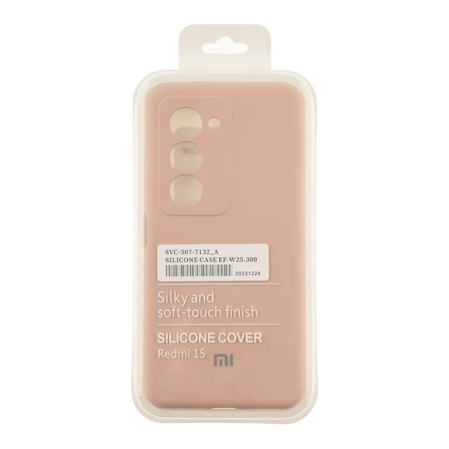 Чохол Liquid Silicone (AA) Full Camera для Xiaomi Redmi 15 4G 19.Pink Sand
