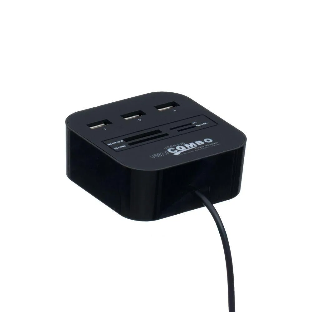 Хаб USB RS019 Combo 3USB Колір Чорний