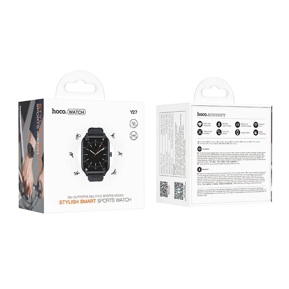 Смарт Годинник Hoco Y27 Smart sports watch Чорний
