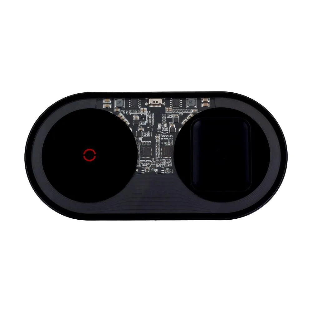 Бездротовий Зарядний Пристрій Baseus Simple 2in1 Turbo Edition TZWXJK-B 5A Чорний, 01