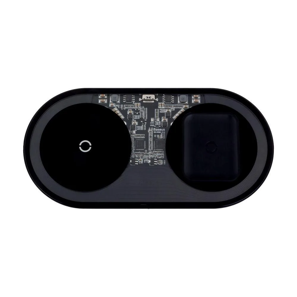 Бездротовий Зарядний Пристрій Baseus Simple 2in1 For Phones+Pods 15W WXJK 3.0A Колір Бiлий, 02