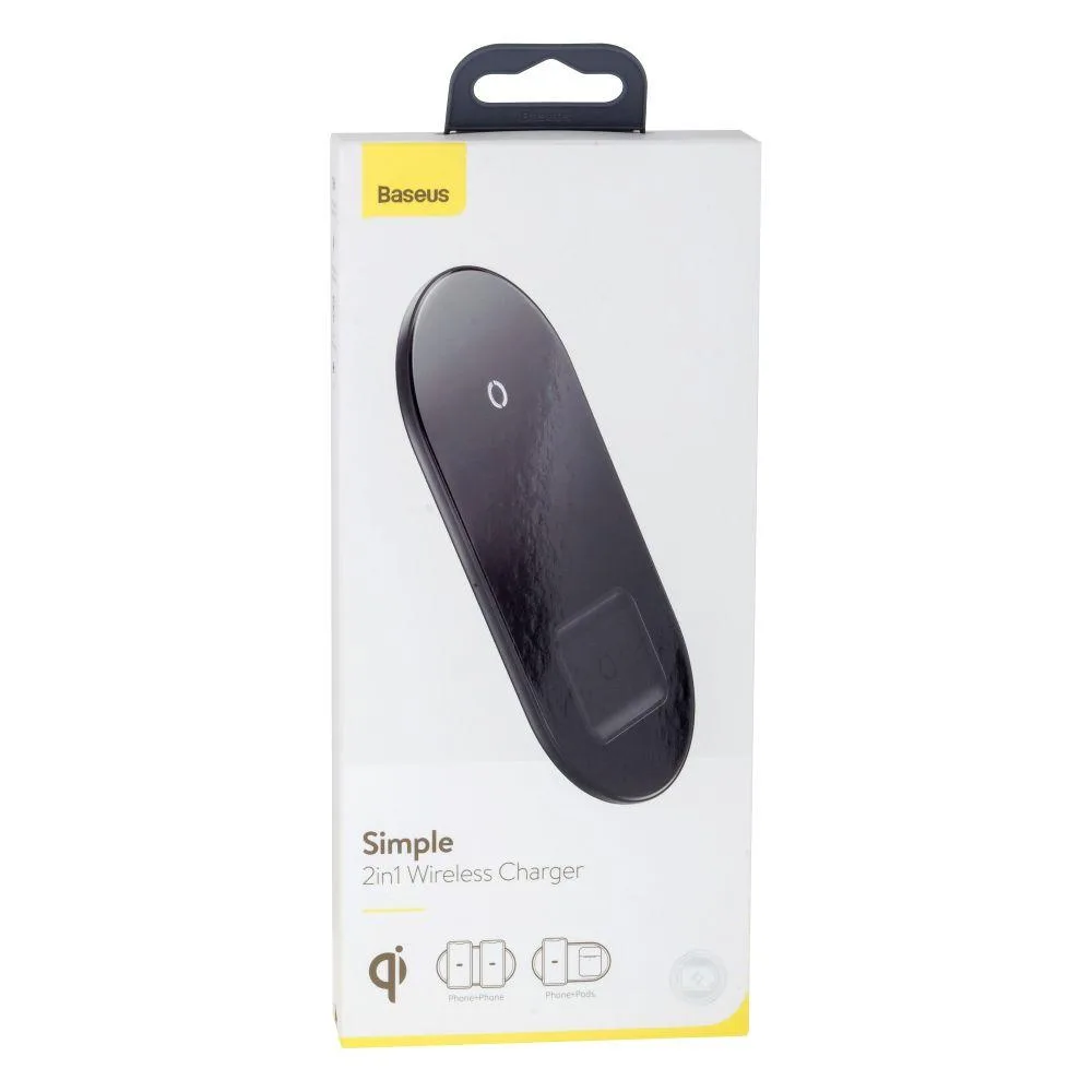 Бездротовий Зарядний Пристрій Baseus Simple 2in1 For Phones+Pods 15W WXJK 3.0A Колір Прозорий, A01