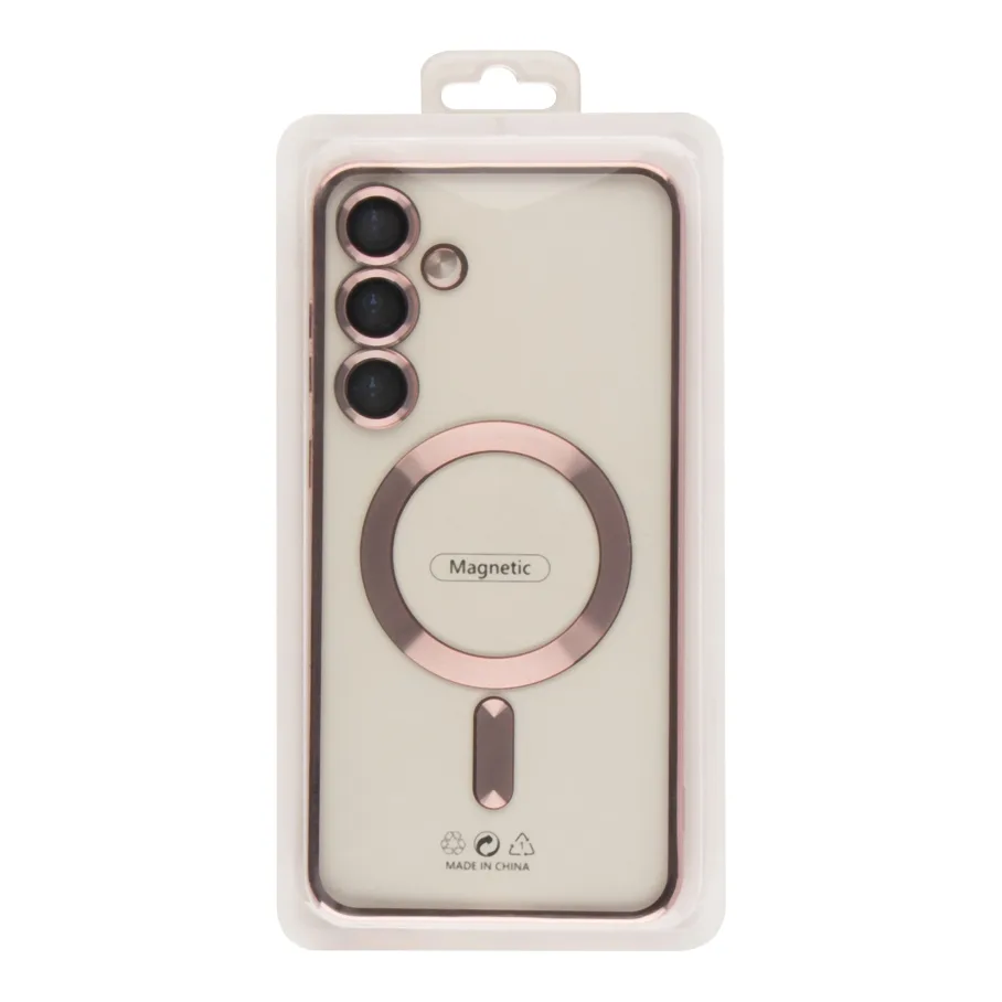 Чехол TPU Metallic Full Camera with Magsafe для Samsung Galaxy S25 5G (S931) Rose Gold
