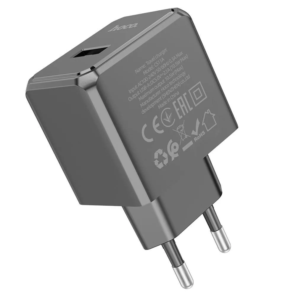 Мережевий Зарядний Пристрій Hoco CS11A 1USB 2.1A Чорний
