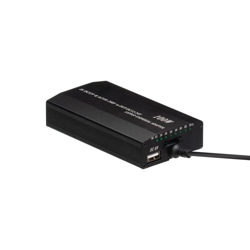 Універсальний Зарядний Пристрій Для Ноутбука 100w 8 Pin + Авто Адаптер Колір Чорний