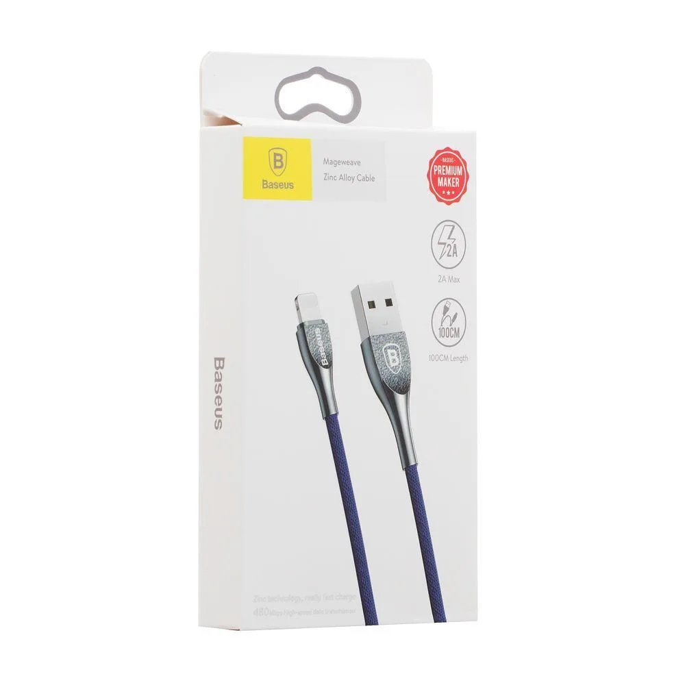 Кабель Baseus CALMW Mageweave Zinc Alloy Lightning Колір Синій, 03