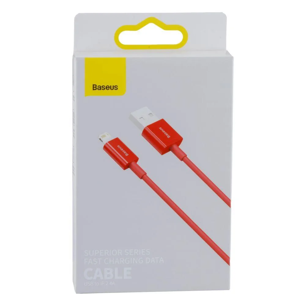 Кабель USB Baseus USB to Lightning 2.4A CALYS-A Колір Червоний, 09