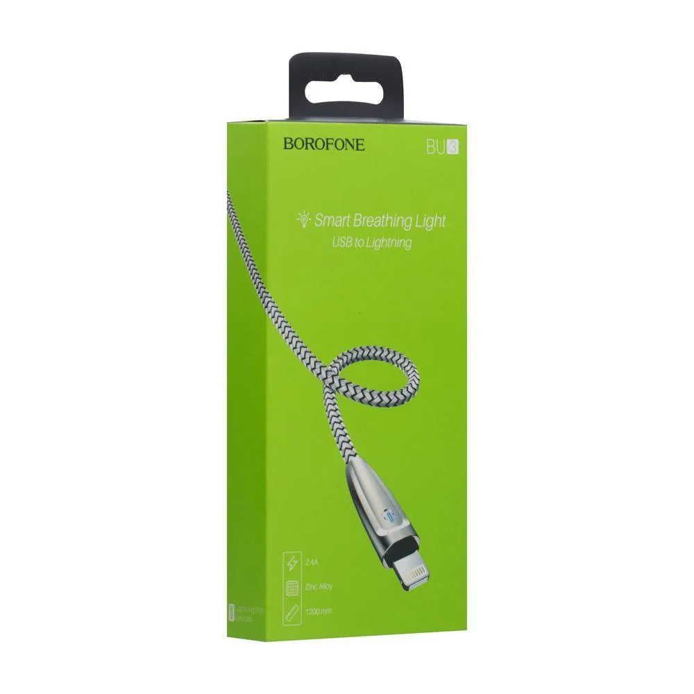 Кабель USB Borofone BU3 BlinkJet Lightning Колір Чорний