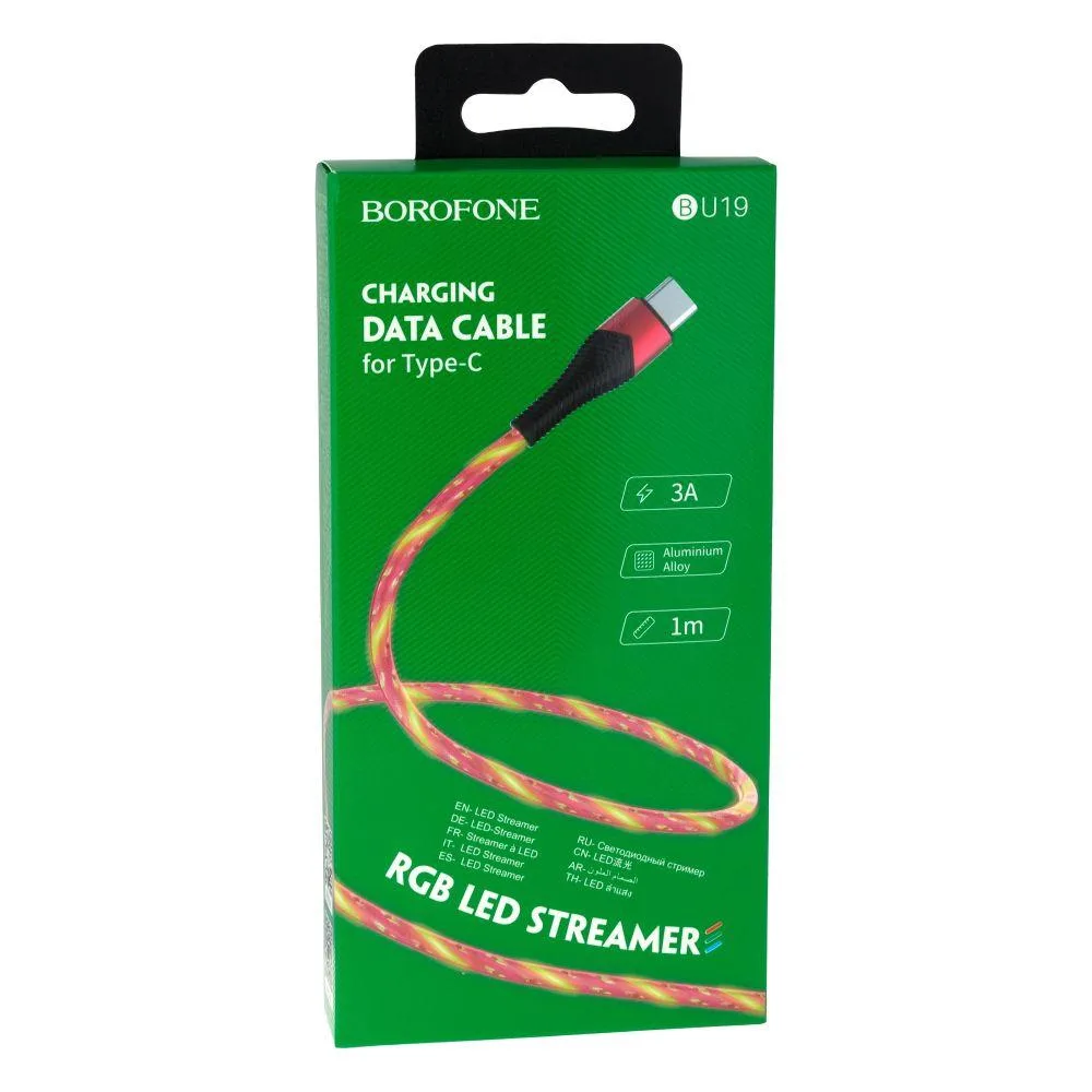 Кабель USB Borofone BU19 Streamer Type-C Колір Червоний
