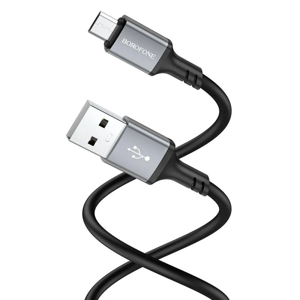Кабель USB Borofone BX83 Silicone Micro 2.4A Колір Чорний