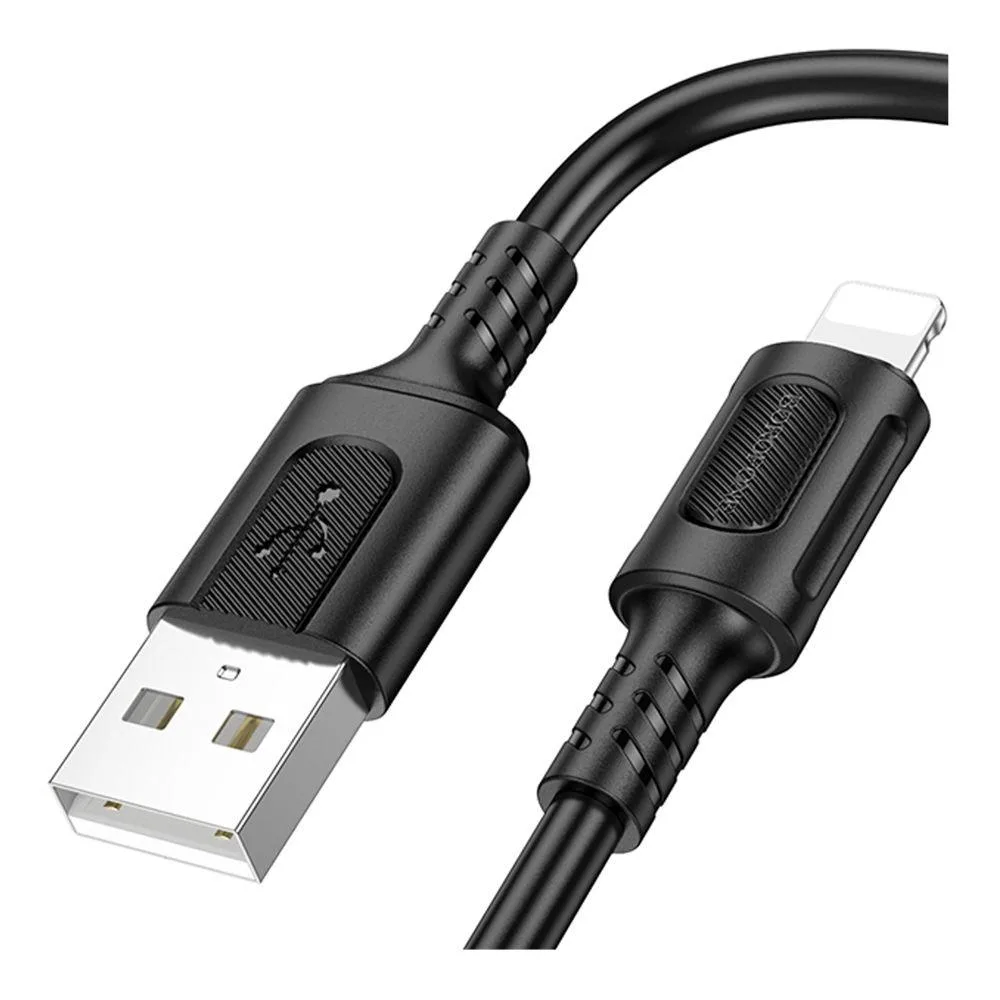 Кабель USB Borofone BX111 Lightning 2.4A Чо��ний