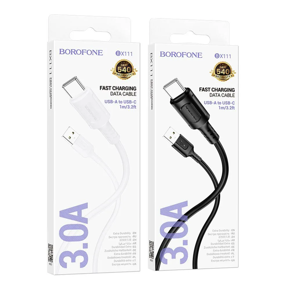 Кабель USB Borofone BX111 Type-C 3A Білий