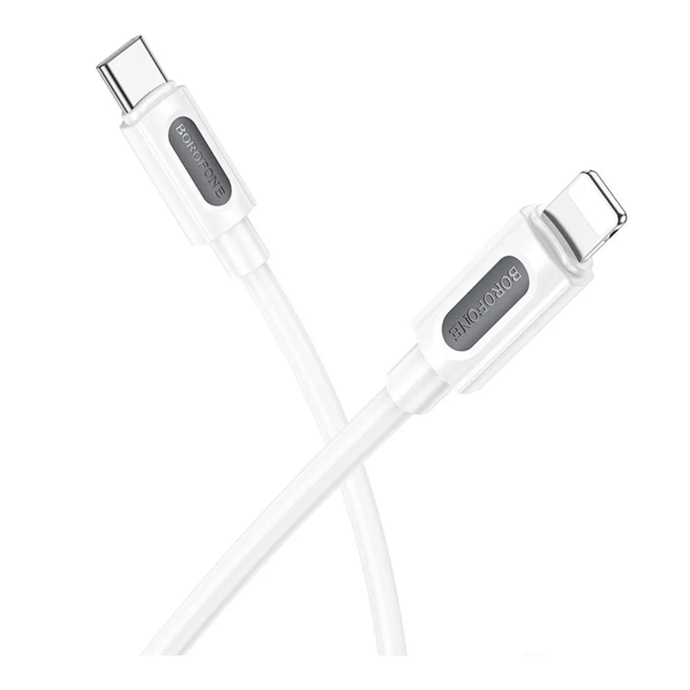 Кабель USB Borofone BX114 Silicone Type-C to Lightning PD27W Чорний