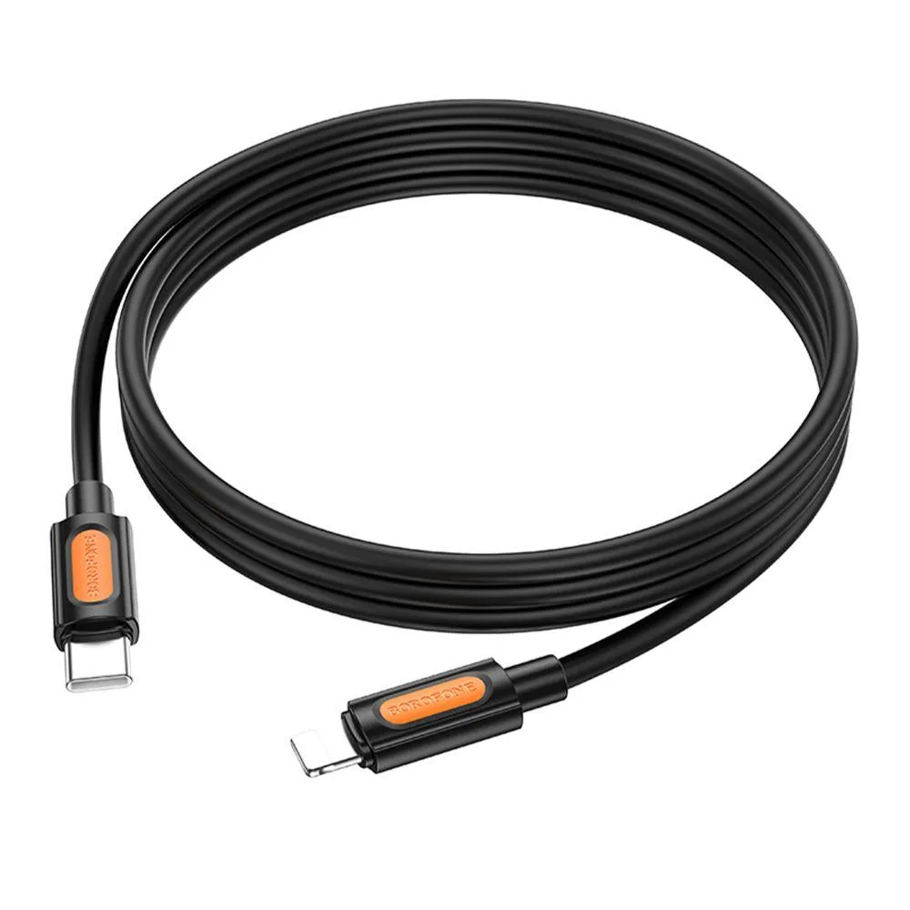 Кабель USB Borofone BX114 Silicone Type-C to Lightning PD27W Чорний