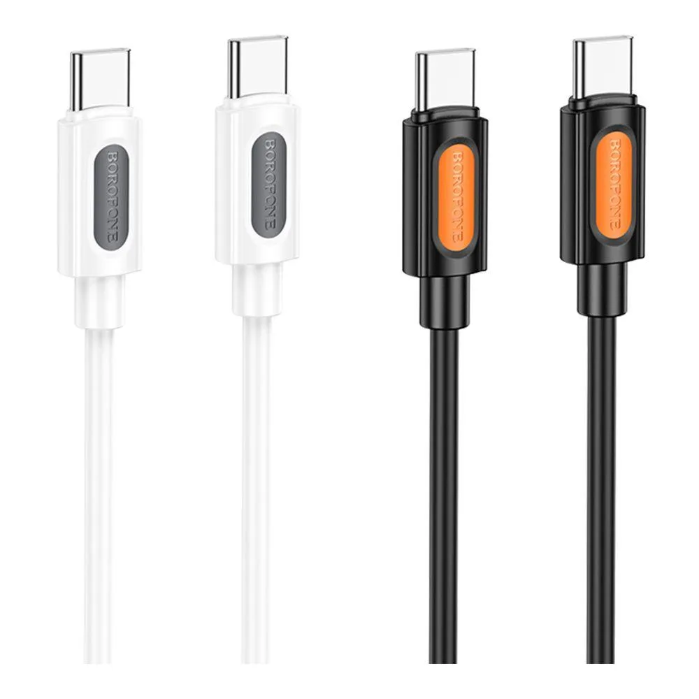 Кабель USB Borofone BX114 Silicone Type-C to Type-C 60W Бiлий