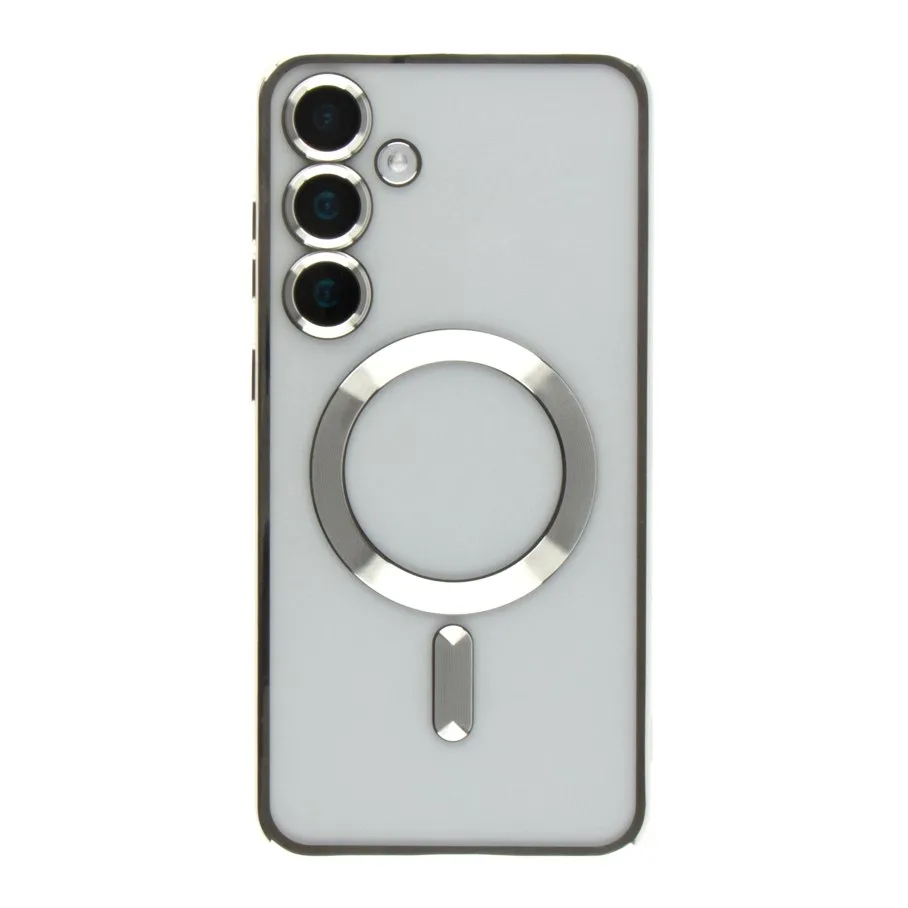 Чoхол TPU Metallic Full Camera with Magsafe для Samsung Galaxy S25+ 5G (S936) Silver