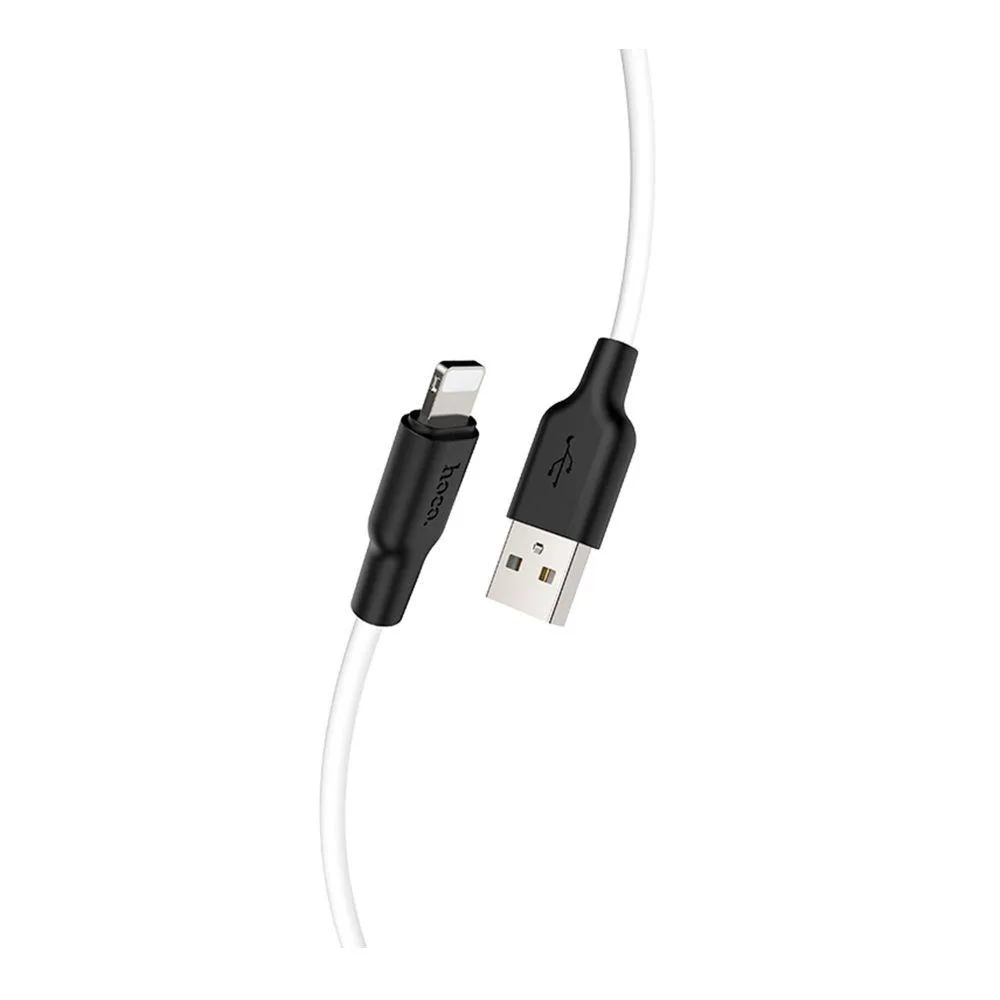Кабель USB Hoco X21 Plus Silicone Lightning Чорно-Білий