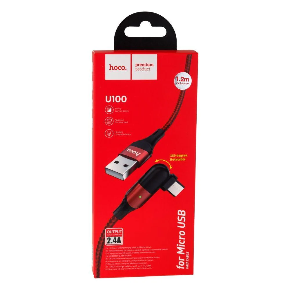 Кабель USB Hoco U100 Orbit Micro Колір Чорний