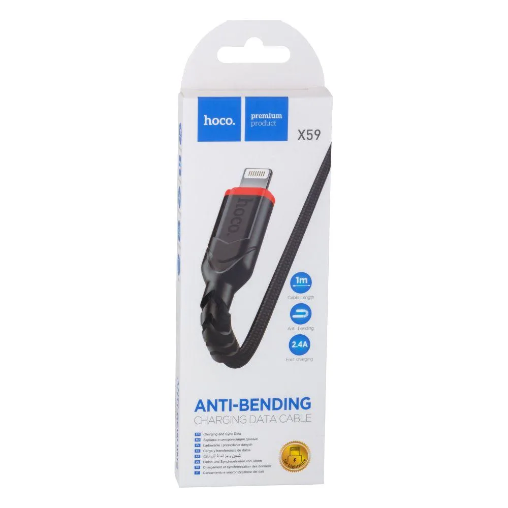 Кабель USB Hoco X59 Victory Lightning 2.4A Колір Синiй