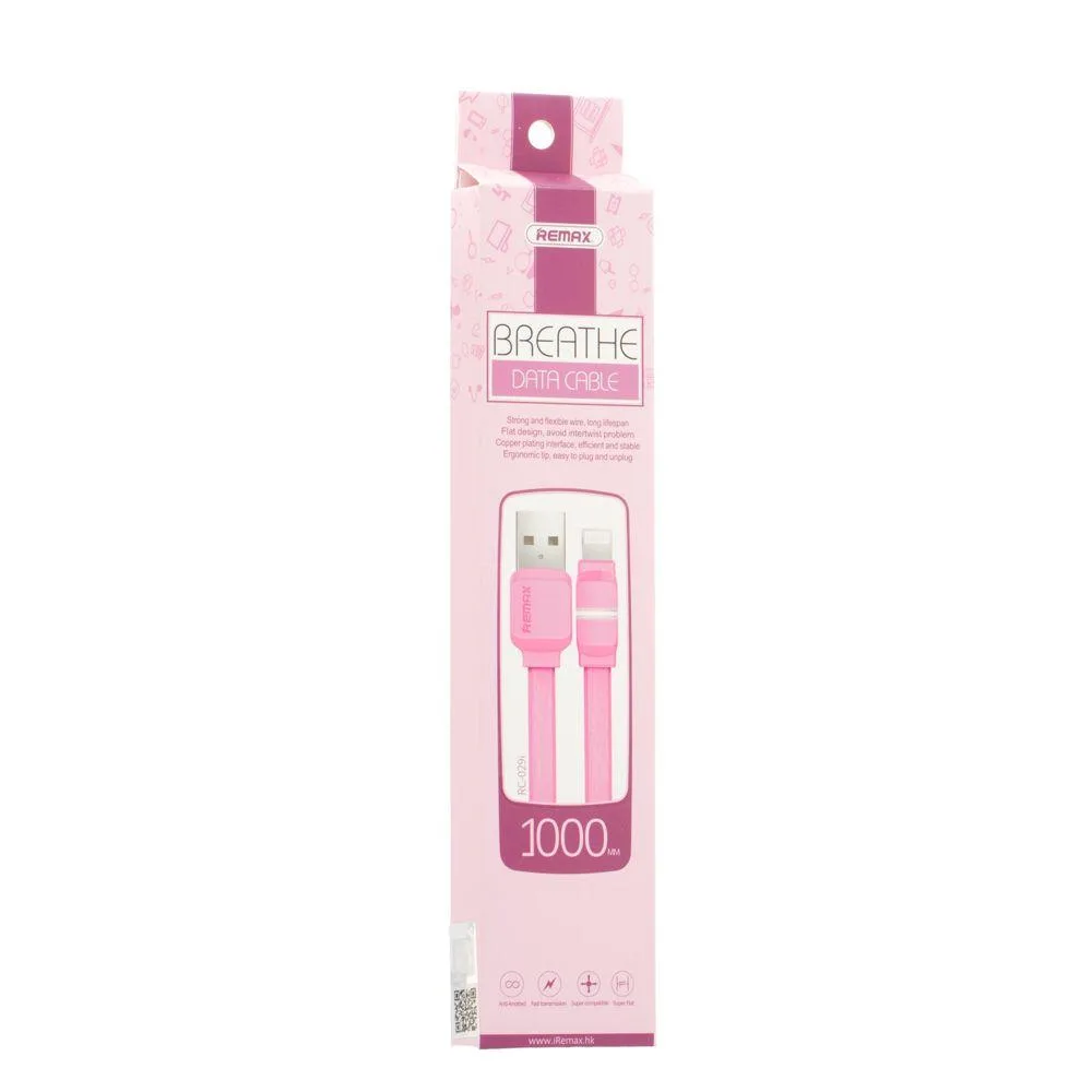 Кабель USB Remax RC-029i Breathe Lightning Колір Чорний